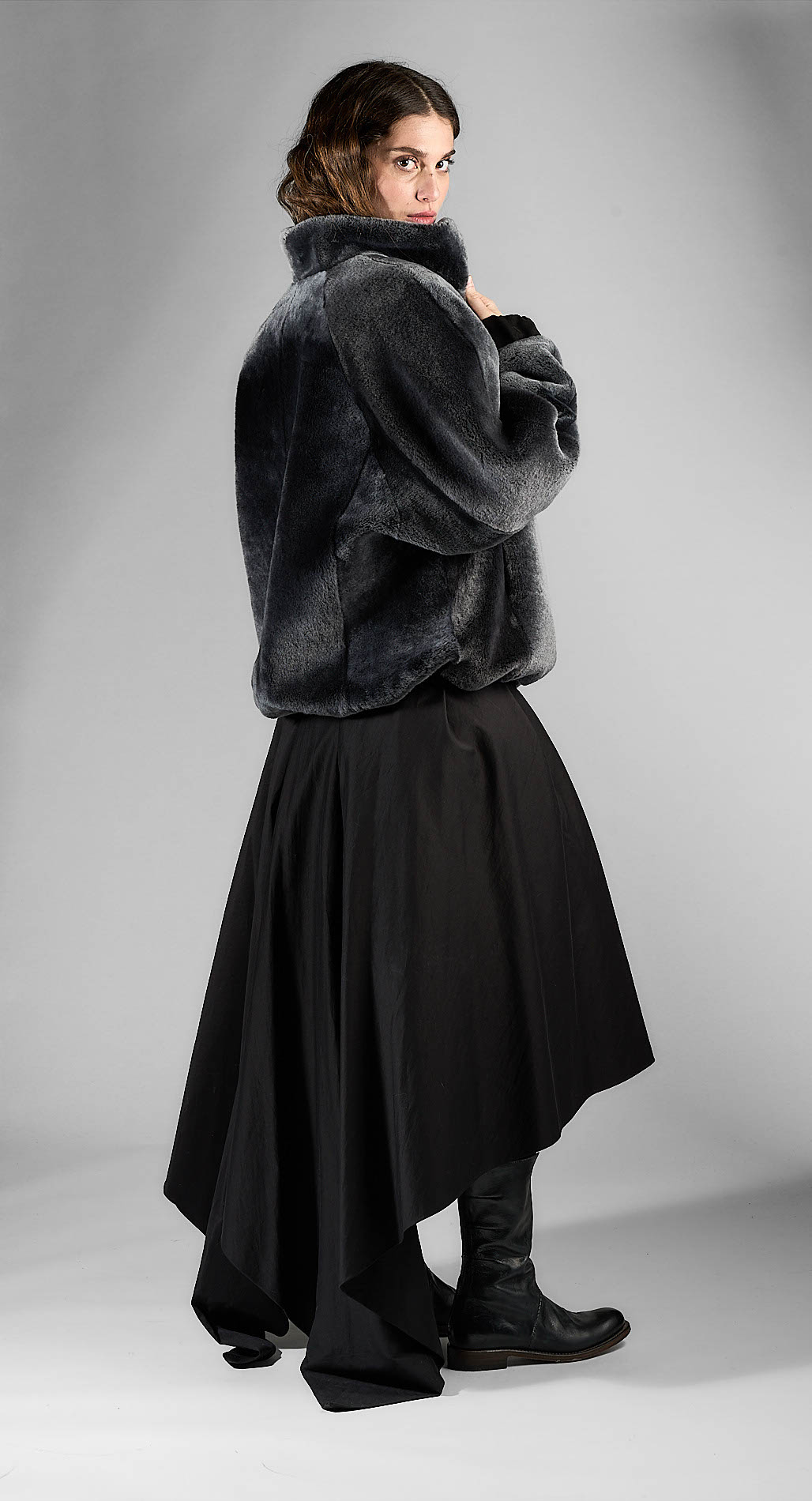 DANIELE BASTA LEATHER AND SILVER JACKET